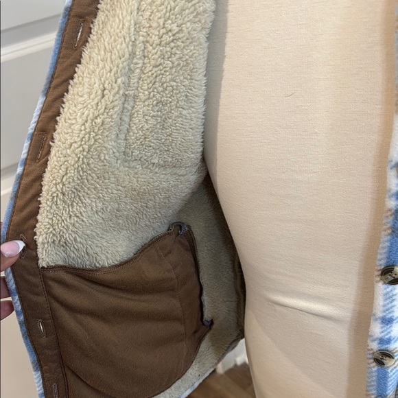 Sage Blue and Brown Plaid Jacket - Picture 5 of 8